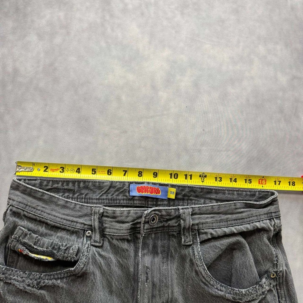 Empyre Loose Fit Skate Jeans Washed Black Distressed Denim Size 32 Wide Leg - Picture 5 of 11